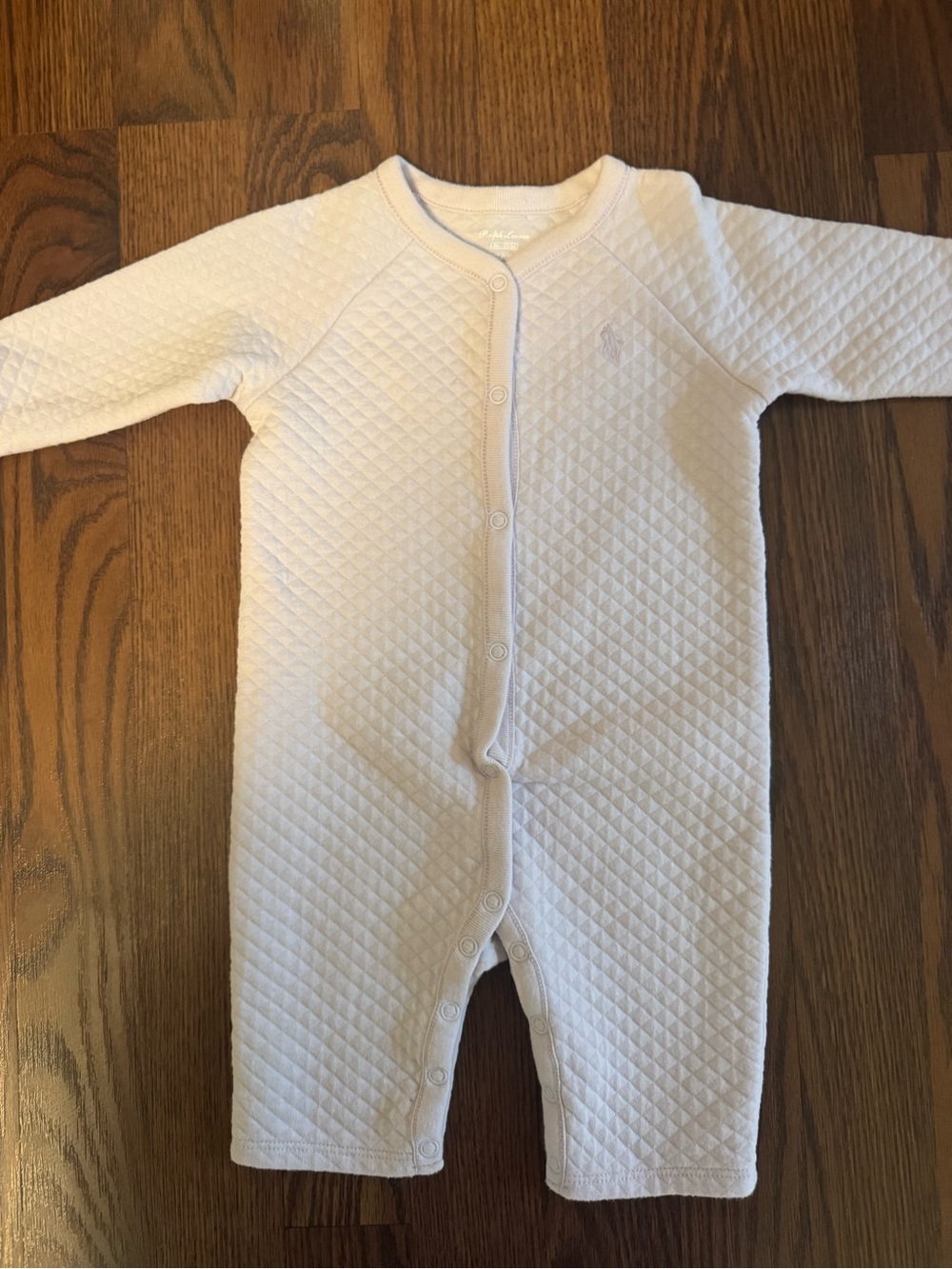 RALPH LAUREN baby Classic Quilted One-Piece Romper in Light Purple